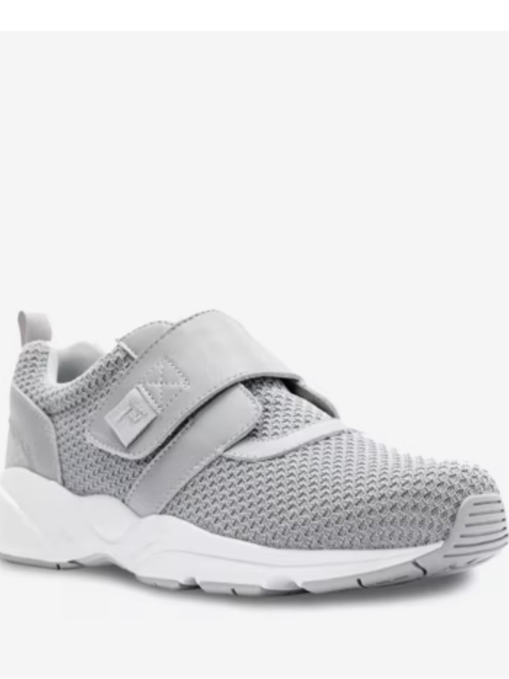 Propet Stability X Strap Walking Shoe grey white Velcro mens size 8 5E (xxwide)